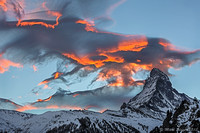 Matterhorn Wave Cloud Sunset